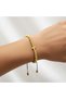 Adjustable Bracelet with Cross Pendant, Metal Elements, Universal Size, Gold - 2