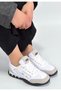 Huer White Nubuck Lace-Up Sports Shoes - 2