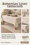 Organic Natural Vintage Linen Beige Table Cloth - 2