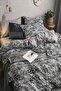 Elastic Fitted Sheet Duvet Cover Set Single Size Python Black - 4