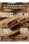 15 cm Natural Wooden Multi-Purpose Food and Spice Scoop - Legume Flour Sugar Spoon