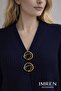 Black Enamel Gold Coated Metal Button 3.5 cm 1 Pack 5 Pieces - 2