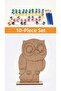 10-Piece Owl Painting Set 10 Paints 10 Brushes