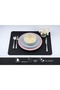 2 Pieces of Black Leather Tableware Presentation Plate Mat Supla Placemat 42X30