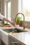 Antique Gold Luxury Spiral Kitchen Faucet Matte Gold Sink Faucet with Extending Head Gold Faucet - 3