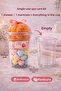 Bath & Manicure Care Kit – Loofah + Strawberry Exfoliator + Heart-Shaped Manicure Ball Disposable Spa - 3
