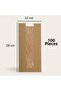 Kraft Şamua Paper Bag with Window 12X28 cm 100 Pieces - Food Grade Gift Packaging Paper Bag