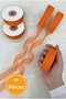 5 Pieces of Organza Tulle Ribbon Orange 2cm 22Mt, Bundle, Engagement, Dowry, Gift, Packaging, Decoration, Wedding - 3