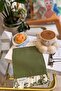 Green Toile Patterned Double-Sided Cocktail Napkin with Ruffle Detail, 1 Piece - 6