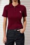 Bordo At Nakışlı Polo Yaka Saç Örgü Triko Bluz TWOSS26BZ00163 - 3