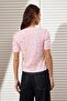 Pembe Üç Boyutlu Çiçek Detaylı ve Tüllü Triko Bluz TWOSS26BZ00128 - 9