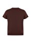 Kahverengi Regular Fit V Yaka Büyük Beden T-shirt TBBSS25BF00062 - 5