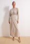 Bej Astarsız Düz Örme Sandy Tesettür Elbise TCTSS26EB00056