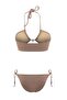 Mink Glitter Strapless Covered Low Waist Regular Bikini Set with Accessories Tbess26Bt00037 - 4