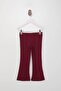 Bordo Bebe Yaka Kız Çocuk Düz Örme Alt - Üst Takım TKDSS26AU00004 - 5