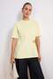Yellow Regular Single Jersey Plain Knitted Metal Buckle Detail Tctss26Rt00003