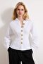 White Gold Accessorized Cotton Waist-Fitted Shirt TWOSS26GO00048