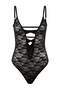 Siyah Dantel Fitted Cut Out Kapsız Body THMSS26BD00004 - 2