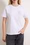 Ekru Regular/Normal Kalıp Kısa Kollu Aksesuar Detaylı Tok %100 Pamuk Örme T-shirt TWOSS26TS00053 - 3