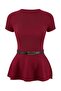 Bordo Premium İplik Bisiklet Yaka Kemer Detaylı Fitted Triko İnce Bluz TWOSS26BZ00281 - 5