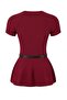 Bordo Premium İplik Bisiklet Yaka Kemer Detaylı Fitted Triko İnce Bluz TWOSS26BZ00281 - 6