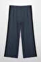 Anthracite Side Stripe Detailed Wide Leg Comfortable Flowy Plus Size Sweatpants Tbbss26Aj00004 - 4