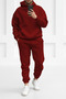 Men's Soft Textured Oversize Hooded Tracksuit Set with Elastic Legs - Casual - 3