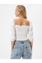 Balloon Sleeve Blouse with Gipeli Square Collar and Wrinkled Detail - 4