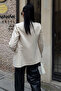 Beige Bow Brooch Lined Slim Fit Jacket 6149 R9-F-K1 - 6