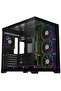 علبة كمبيوتر للألعاب – COVID55X-ATX-7 مراوح ARGB-تتضمن جهاز تحكم عن بعد - أسود