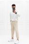 Men's Elastic Leg and Waist Loose Comfortable Winter Pocket Jogger 3 Thread Ribbed Sweatpants