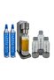 bubblebro Versa Soda Maker Family Pack - 2x60L CO2 Cylinders, 1L & 2x500ml Bottles (Metallic Grey)