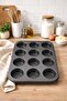 12-Cavity Muffin Cake Mold Non-Stick Cupcake Tray – Oven Safe Metal - 6