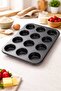 12-Cavity Muffin Cake Mold Non-Stick Cupcake Tray – Oven Safe Metal - 5