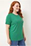 Women's Plus Size Stone Printed Pocket Detail Green Blouse - 3