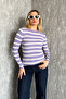 Women's Striped Knit Sweater 5053