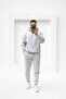 Men's Soft Textured Oversize Hooded Tracksuit Set with Elastic Legs - Casual - 4