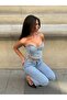Cut-Cut Palazzo Jeans Wide Leg Jeans - 3