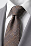 Retro Patterned Bronze Brown Tie & Handkerchief - 2