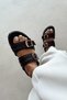 Peru Black Genuine Leather Slippers - 3