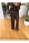 Design Double Button Detail Lined Premium Series Long Blazer Jacket Palazzo Pants Double Suit - 6