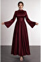 Spanish Sleeve Cross-Tied Evening Dress Burgundy - 2