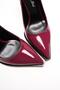 Burgundy Patent Leather Stiletto Heels Pointed Toe Classic Evening Dress Women's Shoes Tokyova - 3
