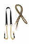 Gold Color Chain Bag Strap Set – Plain with Black Leather Detail 115 cm & Bow 120 cm (Set of 2)