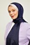 Dark Navy Ring Pattern Monogram Shawl - 2