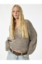 V-Neck Long Sleeve Lace-Like Knit Knitwear Sweater - 2