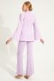Lilac Slim Fit Sleeve Detailed Waist Tie Detailed Jacket - 3