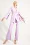 Lilac Slim Fit Sleeve Detailed Waist Tie Detailed Jacket - 4