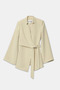 Light Green Slim Fit Sleeve Detailed Waist Tie Detailed Jacket - 6