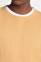 Beige Yellow Honeycomb Patterned Slim Fit Knitwear Men's Sweater - Crew Neck - 3